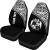 Tonga Custom Personalised Car Seat Covers - Tonga Coat Of Arms Polynesian White Curve