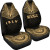 Society Islands Car Seat Cover - Society Islands Flag Polynesian Chief Tattoo Gold Version