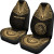 Palau Custom Personalised Car Seat Cover - Palau Seal Polynesian Chief Tattoo Gold Version