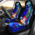 Tonga Custom Personalised Car Seat Covers - Humpback Whale with Tropical Flowers (Blue)