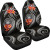 American Samoa Polynesian Car Seat Covers - Black Plumeria