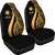Northern Mariana Islands Car Seat Covers - Gold Polynesian Tentacle Tribal Pattern