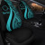 Cook Islands Custom Personalised Car Seat Covers - Turquoise Polynesian Tentacle Tribal Pattern
