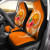 Hawaii Polynesian Custom Personalised Car Seat Covers - Orange Floral With Seal
