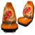 Wallis And Futuna Polynesian Custom Personalised Car Seat Covers - Orange Floral With Seal