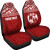 Tonga Custom Personalised Car Seat Covers - Tonga Coat Of Arms Polynesian Tattoo Red