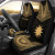 Nauru Custom Personalised Car Seat Cover - Nauru Flag Polynesian Chief Tattoo Gold Version