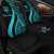 Fiji Custom Personalised Car Seat Covers - Turquoise Polynesian Tentacle Tribal Pattern