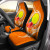 Palau Polynesian Custom Personalised Car Seat Covers - Orange Floral With Seal