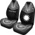 Nauru Custom Personalised Car Seat Cover - Nauru Flag Polynesian Chief Tattoo Black Version