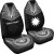 Nauru Custom Personalised Car Seat Cover - Nauru Flag Polynesian Chief Tattoo Black Version