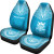 Tuvalu Custom Personalised Car Seat Cover - Tuvalu Coat Of Arms Polynesian Chief Tattoo Blue Version