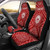 Tahiti Personalised Car Seat Covers - Tahiti Seal In Polynesian Tattoo Style (Red) -BN25