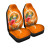 Nauru Polynesian Custom Personalised Car Seat Covers - Orange Floral With Seal
