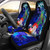 Marshall Islands Custom Personalised Car Seat Covers - Humpback Whale with Tropical Flowers (Blue)