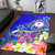 Chuuk Area Rug - Turtle Plumeria (Blue) Polynesian 5