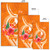 Yap Polynesian Area Rug - Orange Floral With Seal Polynesian 2