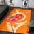 Wallis And Futuna Polynesian Custom Personalised Area Rug - Orange Floral With Seal Polynesian 4