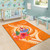 Tahiti Polynesian Custom Personalised Area Rug - Orange Floral With Seal Polynesian 6
