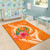Pohnpei Polynesian Custom Personalised Area Rug - Orange Floral With Seal Polynesian 6
