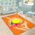 Palau Polynesian Custom Personalised Area Rug - Orange Floral With Seal Polynesian 6