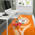 Niue Polynesian Custom Personalised Area Rug - Orange Floral With Seal Polynesian 5