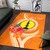 New Caledonia Polynesian Custom Personalised Area Rug - Orange Floral With Seal Polynesian 4