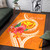 Hawaii Polynesian Custom Personalised Area Rug - Orange Floral With Seal Polynesian 4
