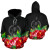 Vanuatu Polynesian Hoodie Black Hibiscus