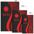 Nauru Custom Personalised Area Rug - Red Polynesian Tentacle Tribal Pattern Polynesian 7