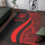 Fiji Custom Personalised Area Rug - Red Polynesian Tentacle Tribal Pattern Polynesian 3