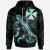 Wallis and Futuna Custom Personalized Polynesian Hoodie - Turtle With Blooming Hibiscus Turquoise