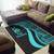 New Caledonia Area Rug - Turquoise Polynesian Tentacle Tribal Pattern Polynesian 2