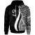 Tonga Hoodie White - Tentacle Tribal Pattern