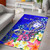 Fiji Custom Personalised Area Rug - Turtle Plumeria (Blue) Polynesian 1