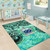 Samoa Area Rug - Vintage Floral Pattern Green Color Polynesian 5