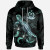 Vanuatu Custom Personalized Polynesian Hoodie - Turtle With Blooming Hibiscus Turquoise