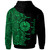 Tahiti Polynesian Hoodie - Tahiti Flag Heartbeat Pattern Green Version