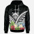 Tuvalu Hoodie -Tuvalu Coat of Arms & Polynesian Tropical Flowers White
