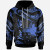 Papua New Guinea Polynesian Custom Personalised Hoodie - Poly Tattoo Blue Version