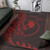 Yap Area Rug - Custom Polynesian Pattern Style Red Color Polynesian 3