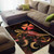 Wallis And Futuna Polynesian Area Rugs - Turtle With Blooming Hibiscus Gold Polynesian 2