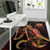Tuvalu Polynesian Area Rugs - Turtle With Blooming Hibiscus Gold Polynesian 5