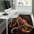 Niue Polynesian Area Rugs - Turtle With Blooming Hibiscus Gold Polynesian 5