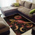 American Samoa Polynesian Area Rugs - Turtle With Blooming Hibiscus Gold- BN22 Polynesian 2