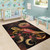 American Samoa Polynesian Area Rugs - Turtle With Blooming Hibiscus Gold- BN22 Polynesian 6