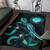 CNMI Polynesian Area Rugs - Turtle With Blooming Hibiscus Turquoise Polynesian 3