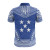 Gambier Islands Custom Personalised Polo Shirt - Gambier Islands Flag Polynesian Chief Tattoo Blue Version 2