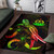 Vanuatu Polynesian Area Rugs - Turtle With Blooming Hibiscus Reggae Polynesian 2