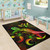 Kosrae Polynesian Area Rugs - Turtle With Blooming Hibiscus Reggae Polynesian 6